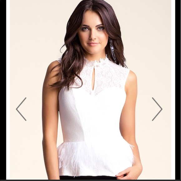 bebe Tops - BEBE Feathered Peplum Top